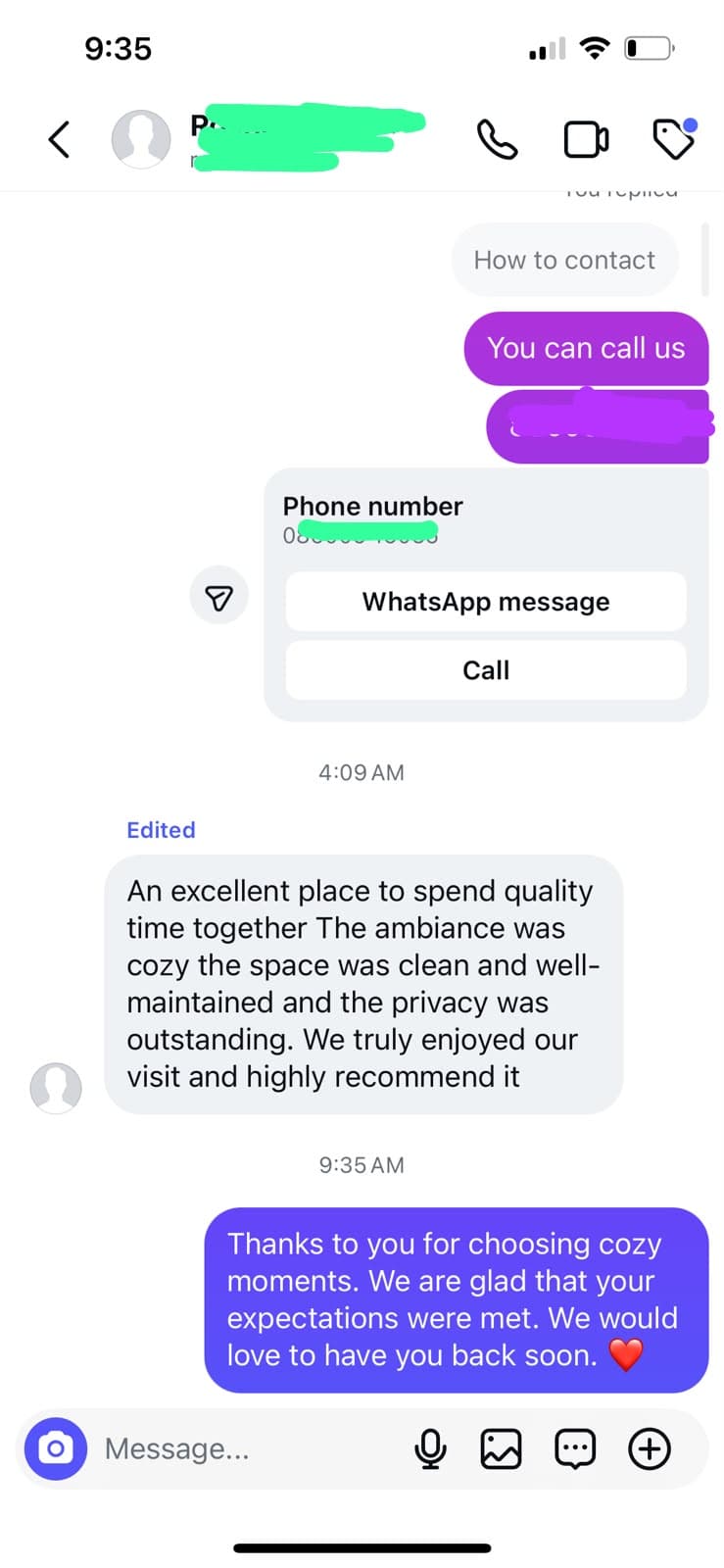 Customer review screenshot